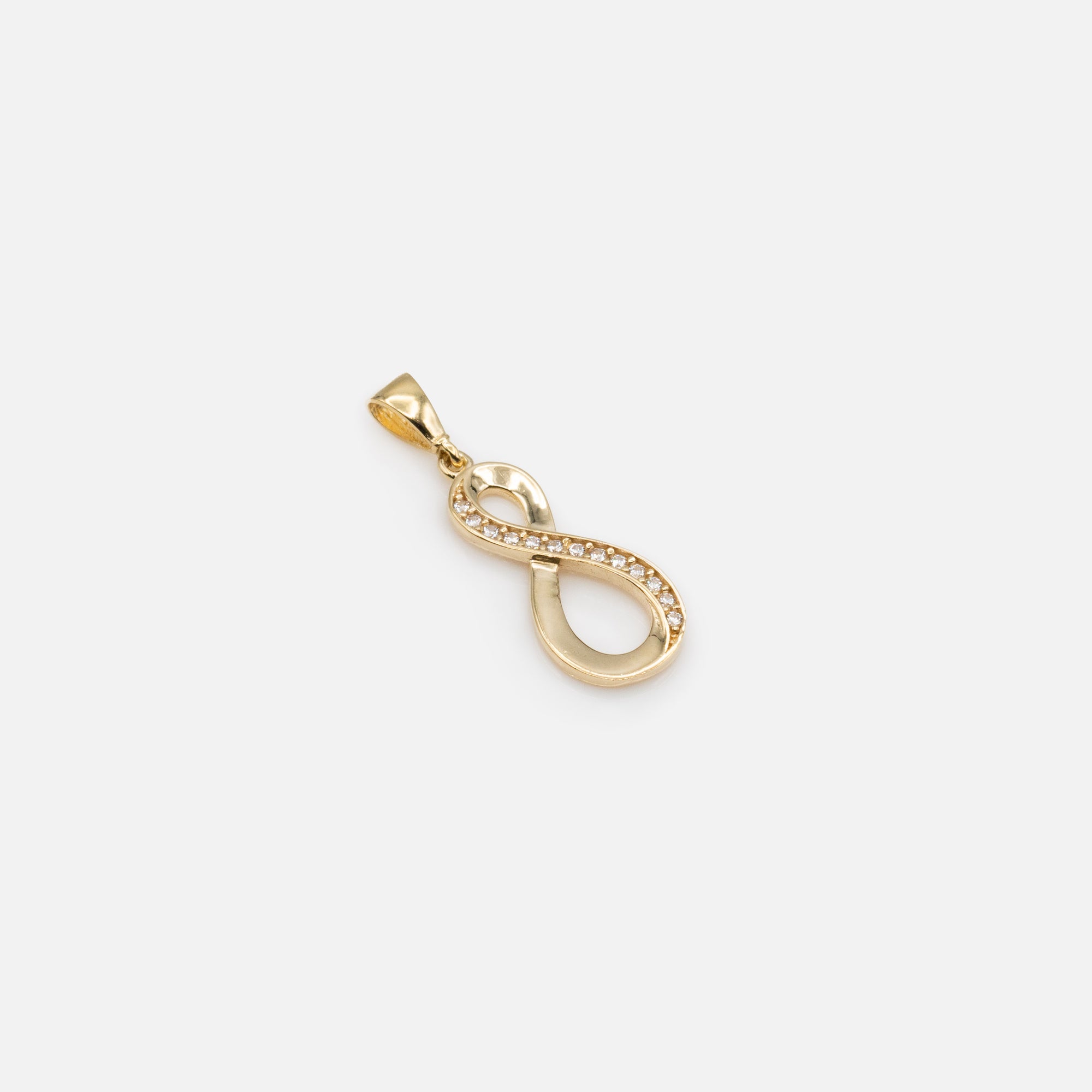 Infinity Sign Charm with Cubic Zirconia in 10k Gold