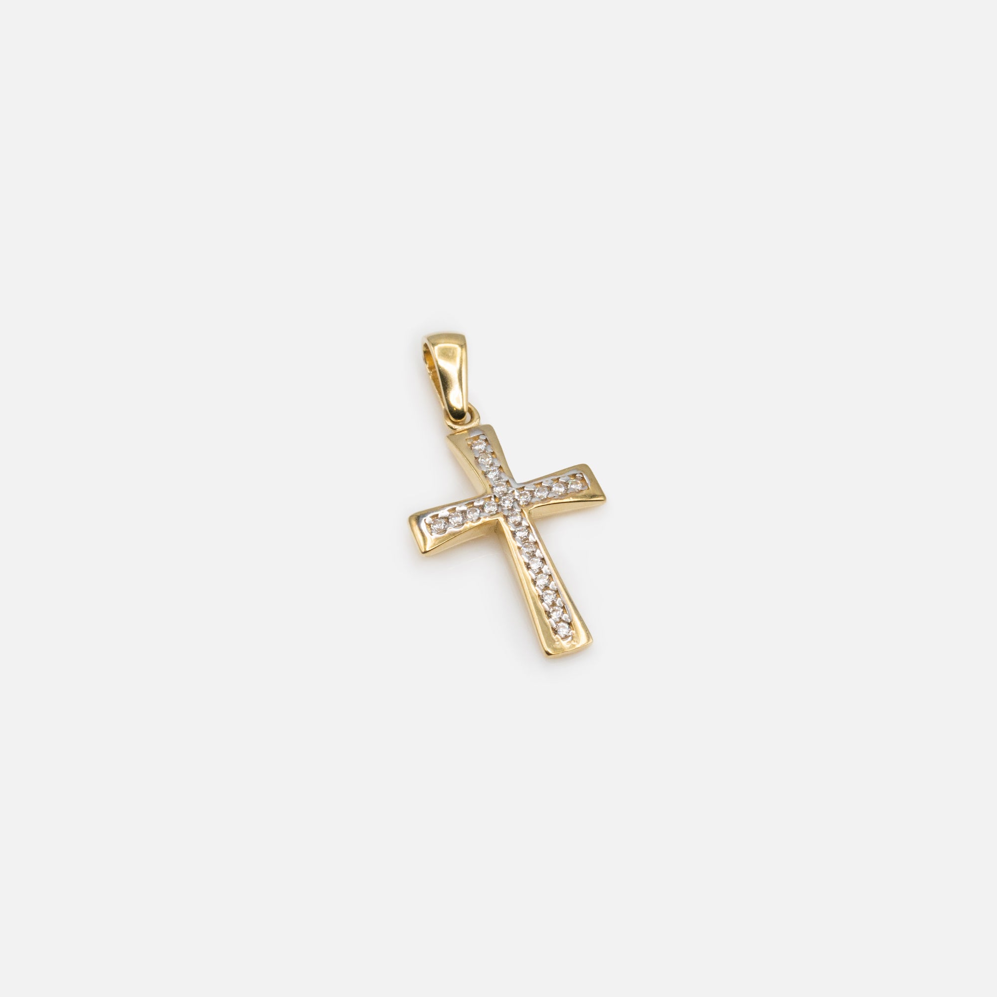 Cross Charm with Cubic Zirconia in 10k Gold