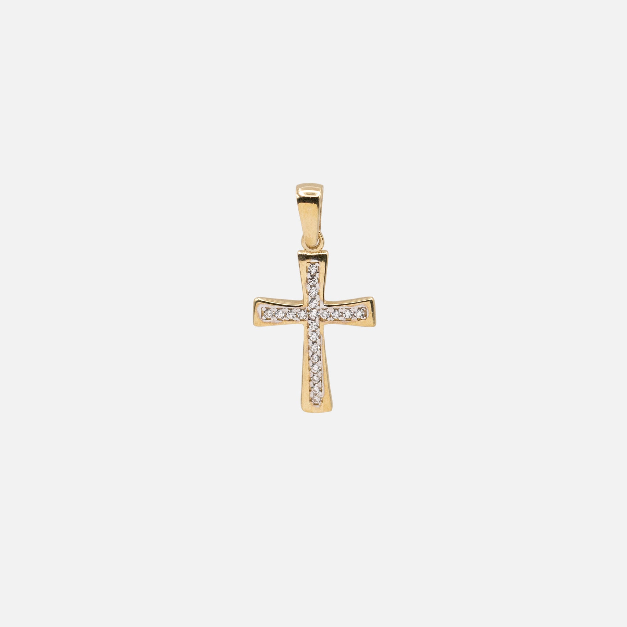 Cross Charm with Cubic Zirconia in 10k Gold