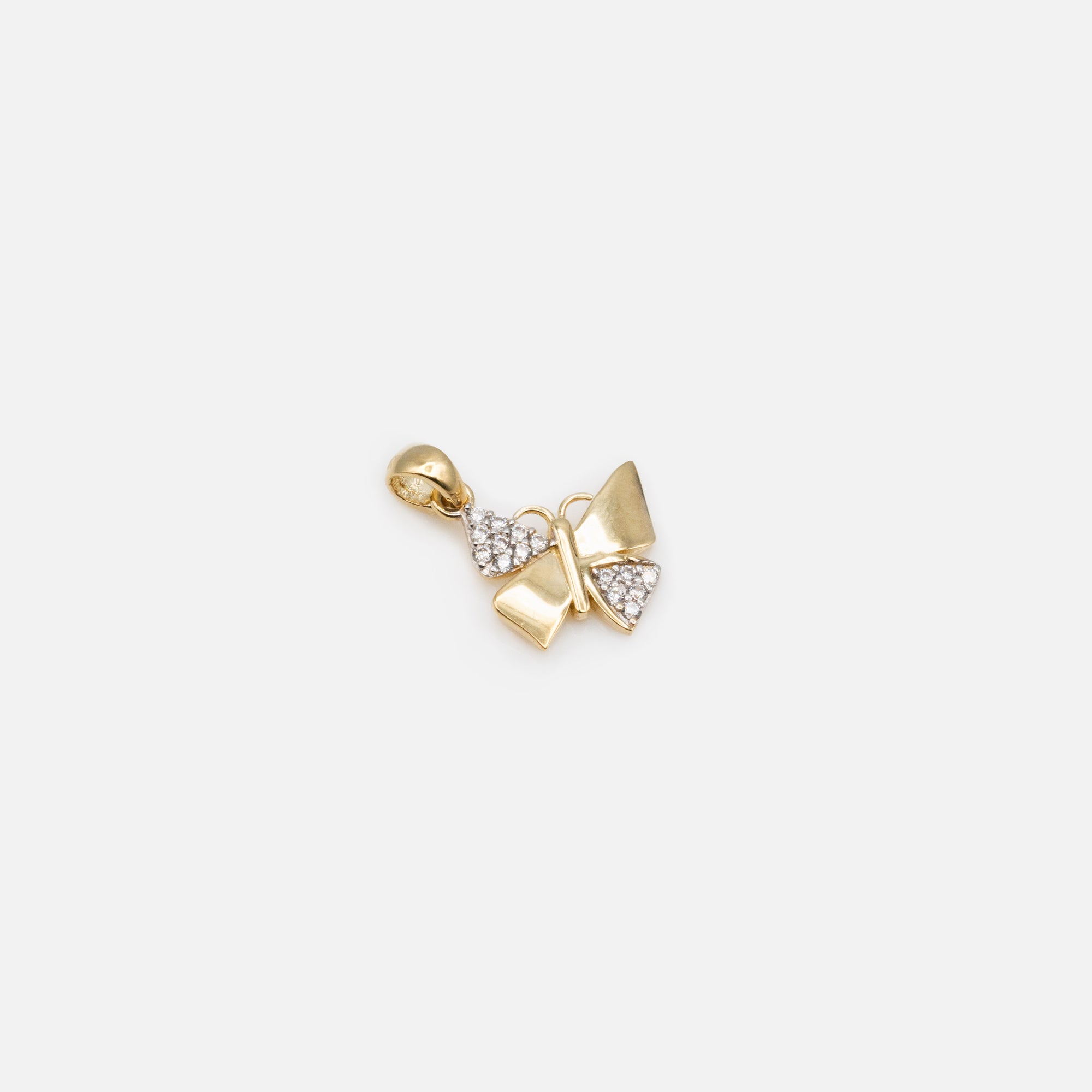 Butterfly Charm with Cubic Zirconia in 10k Gold