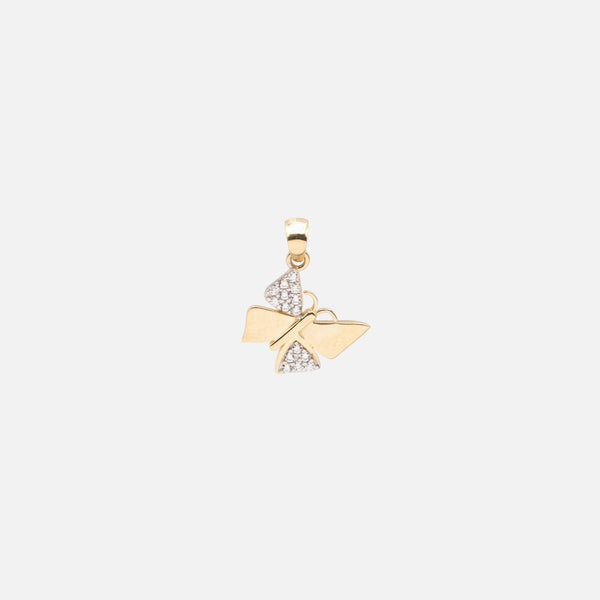 Load image into Gallery viewer, Butterfly Charm with Cubic Zirconia in 10k Gold
