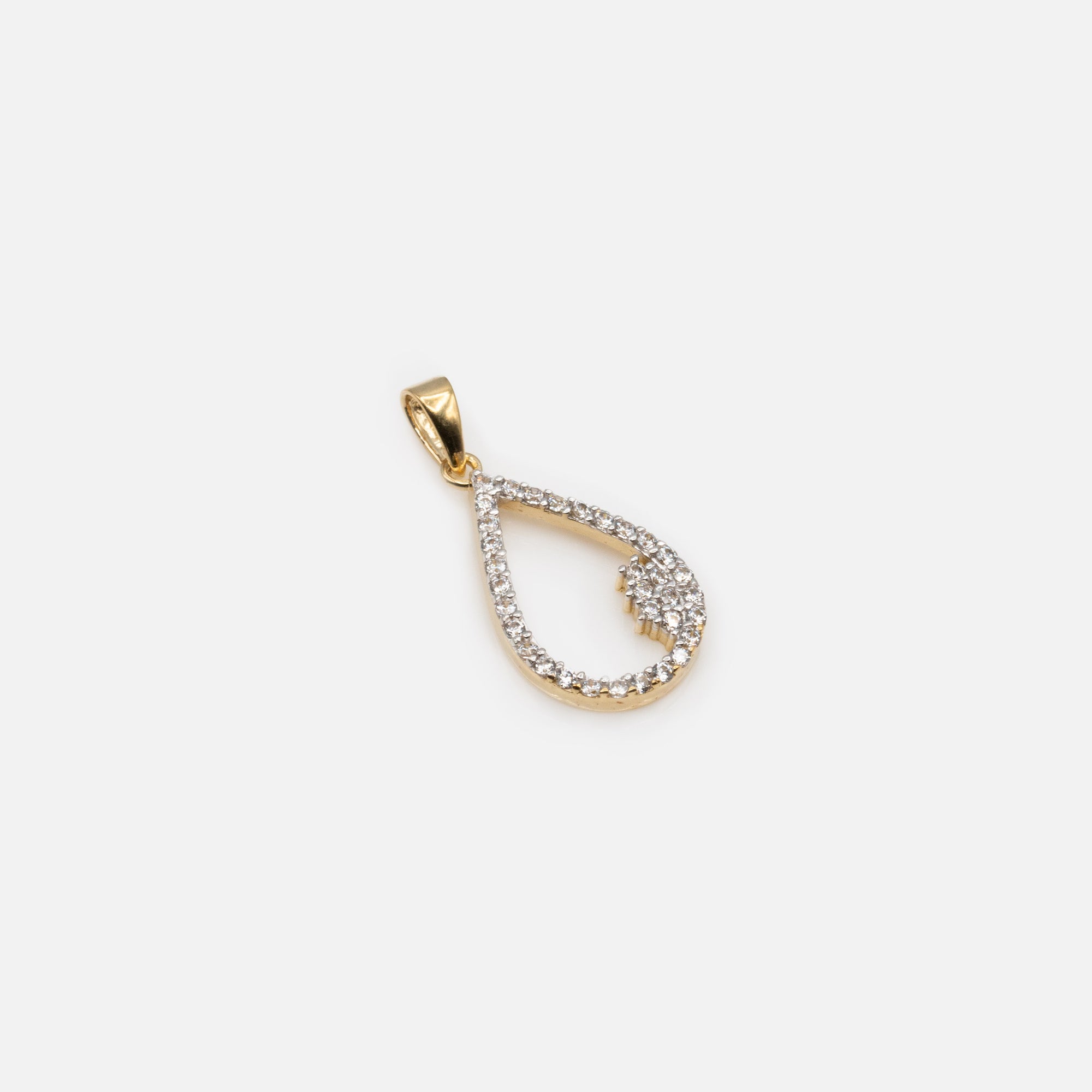 Raindrop Charm with Cubic Zirconia in 10k Gold