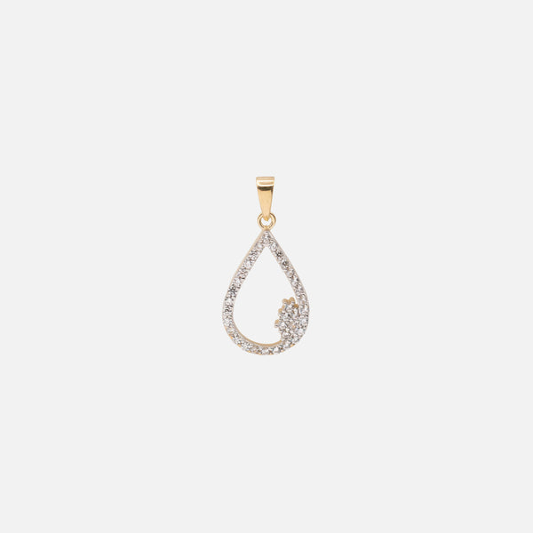 Load image into Gallery viewer, Raindrop Charm with Cubic Zirconia in 10k Gold
