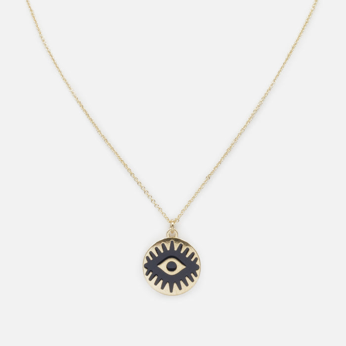 Collier doré pendentif oeil protecteur
