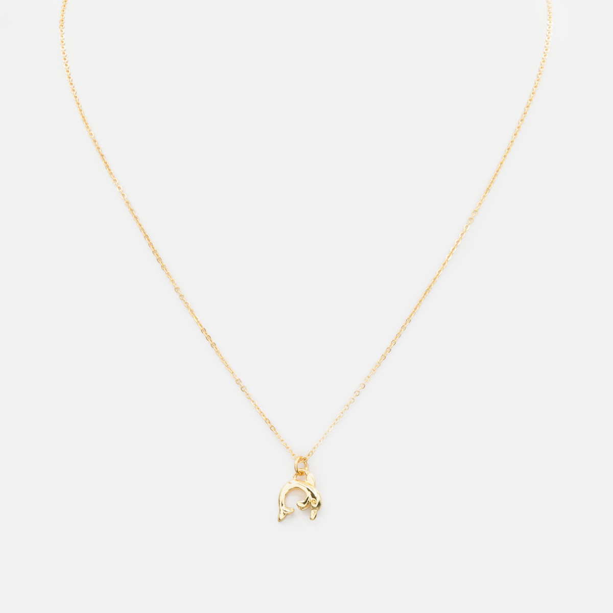 Golden chain with dolphin charm