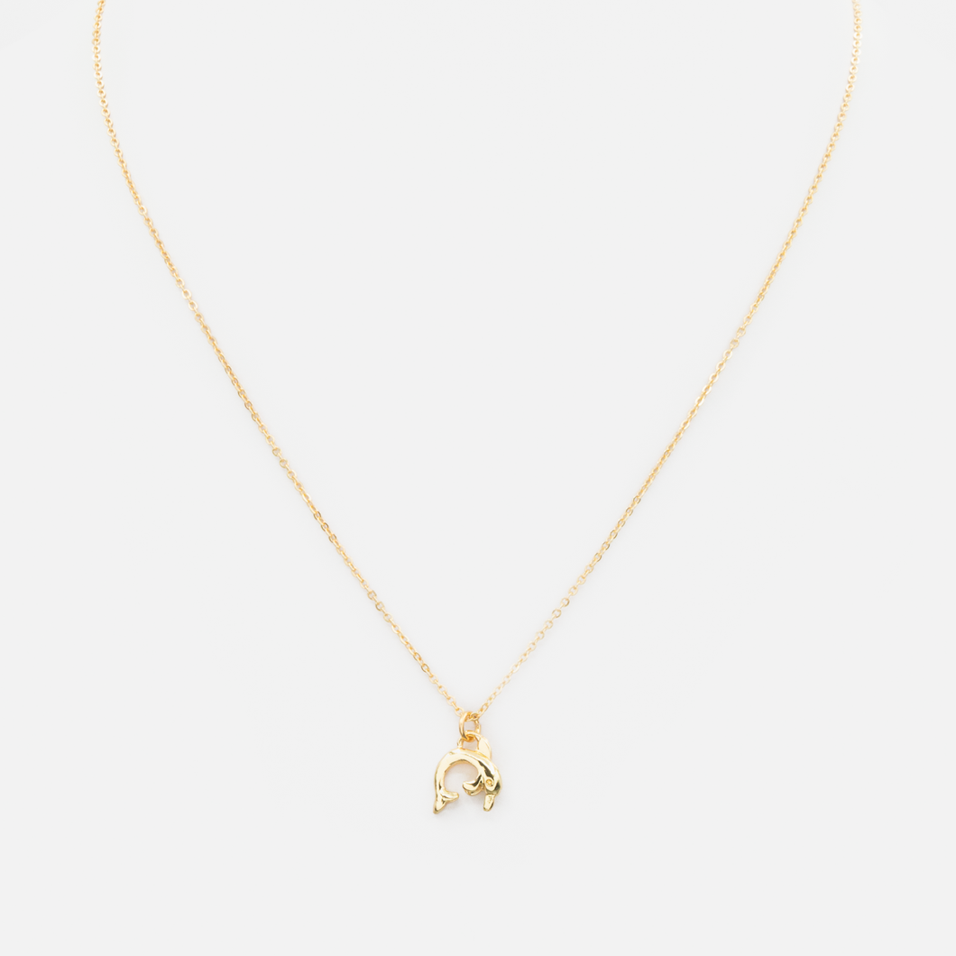 Golden chain with dolphin charm