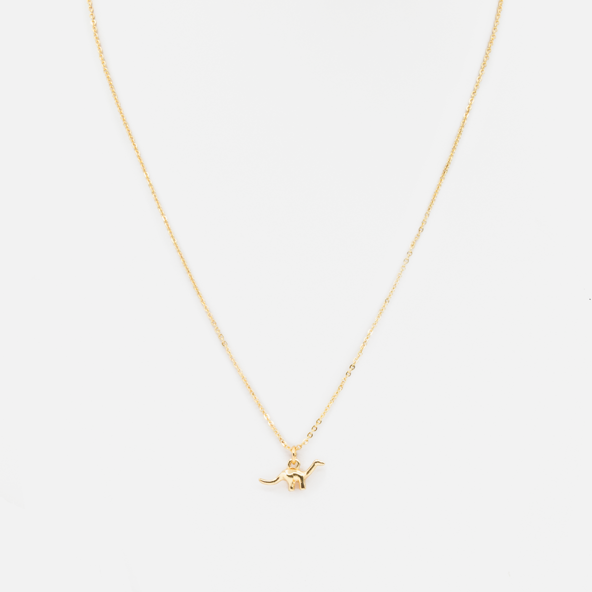 Golden chain with dinosaur charm