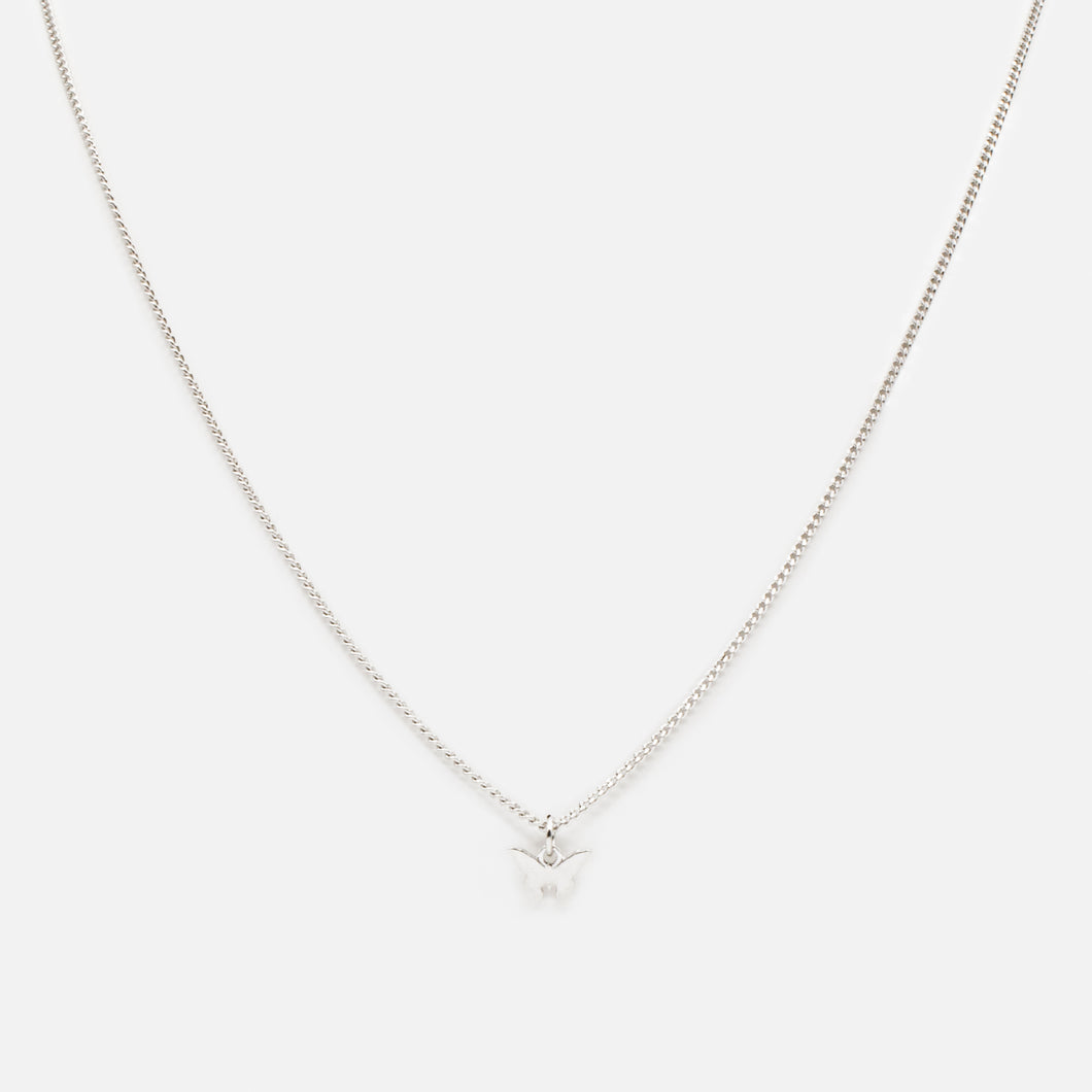 Silver necklace with small butterfly charm