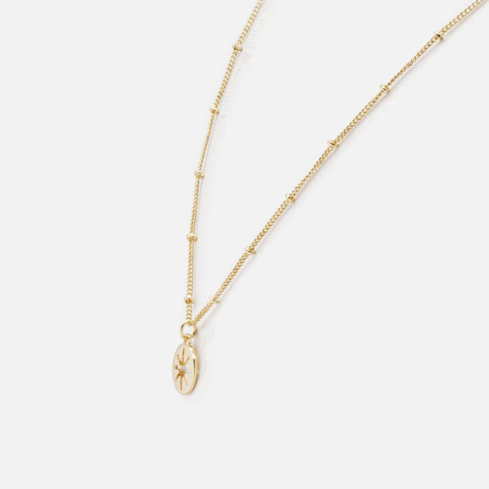 Gold empty star charm necklace