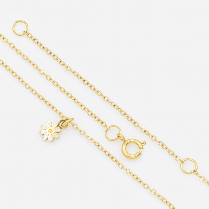 Mini collier doré breloque marguerite en acier inoxydable