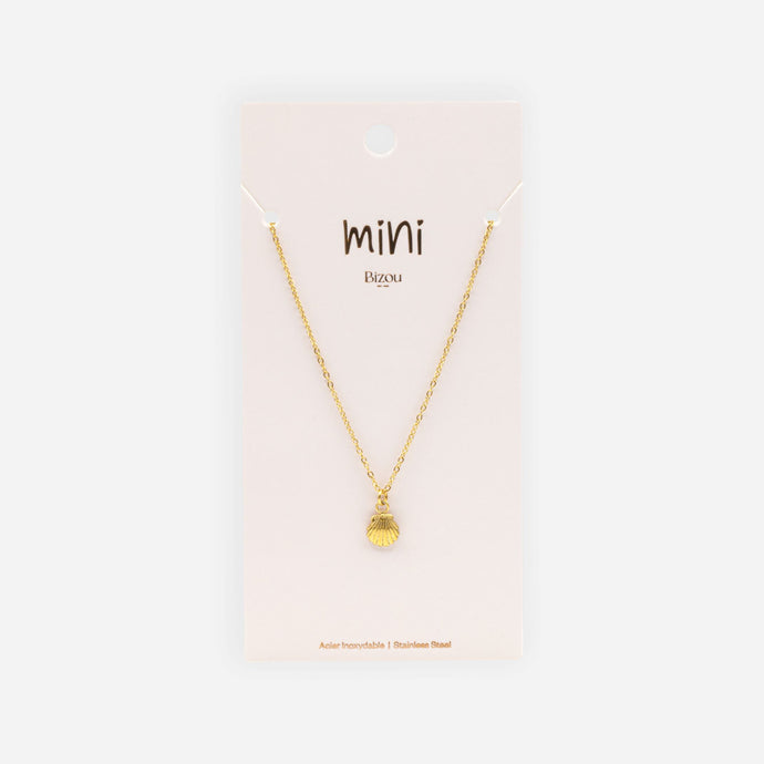 Mini collier doré breloque coquillage en acier inoxydable