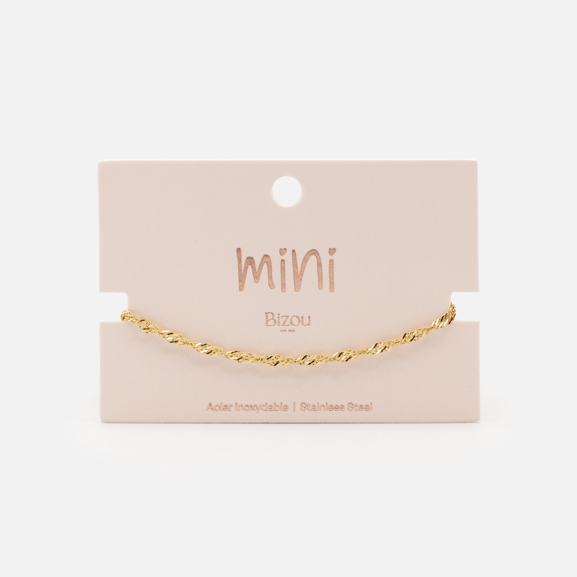 Mini bracelet doré Singapour en acier inoxydable