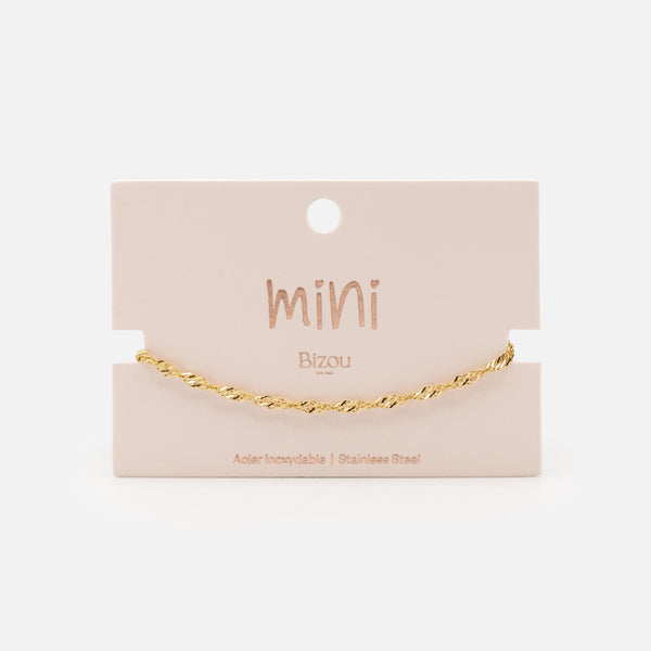 Charger l&#39;image dans la galerie, Mini bracelet doré Singapour en acier inoxydable
