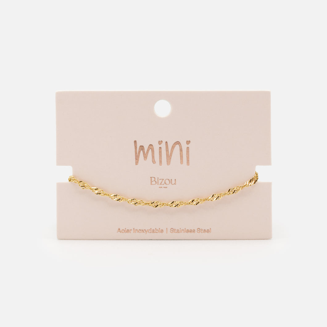 Mini bracelet doré Singapour en acier inoxydable
