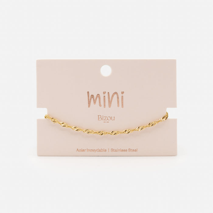 Mini golden stainless steel singapore link bracelet