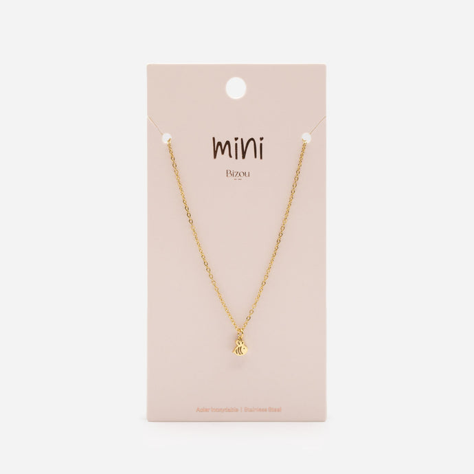 Mini gold stainless steel bee charm necklace