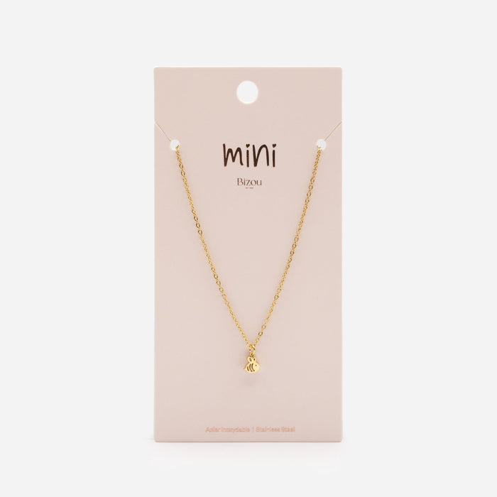 Mini collier doré breloque abeille en acier inoxydable