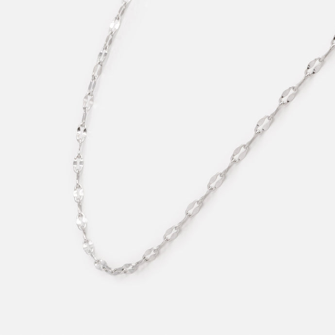 Mini chaîne argentée à mailles diamant en acier inoxydable