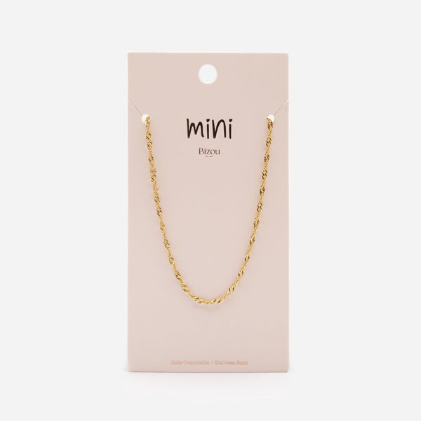 Load image into Gallery viewer, Mini stainless steel golden singapore chain
