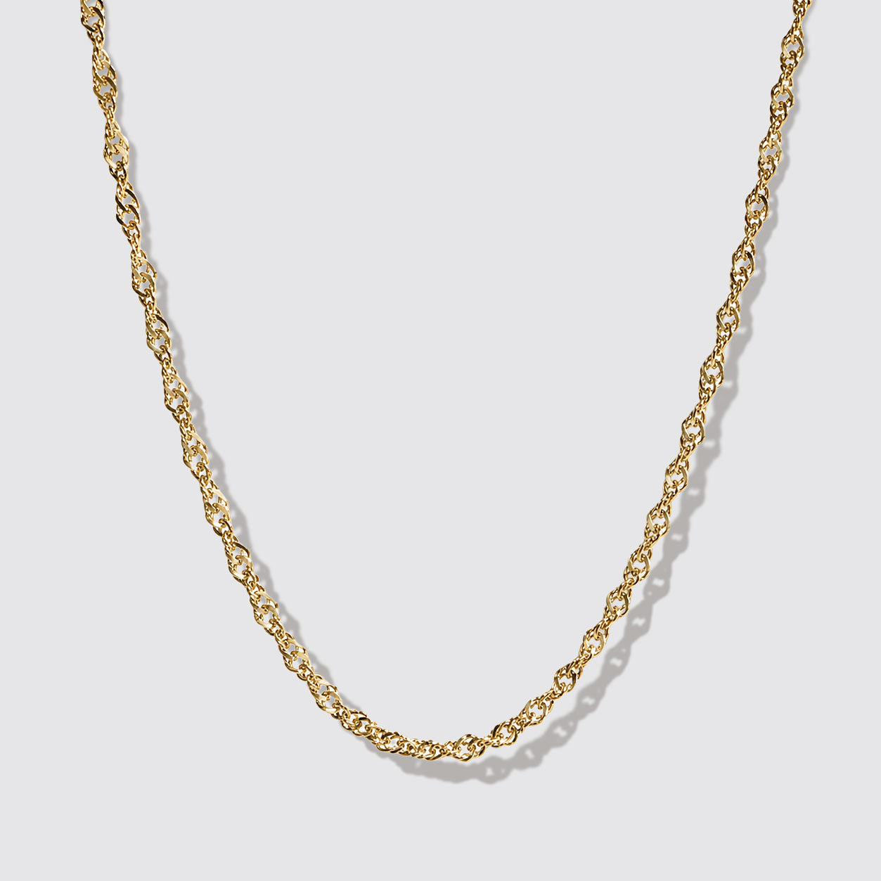 Mini collier chaîne Singapour doré en acier inoxydable
