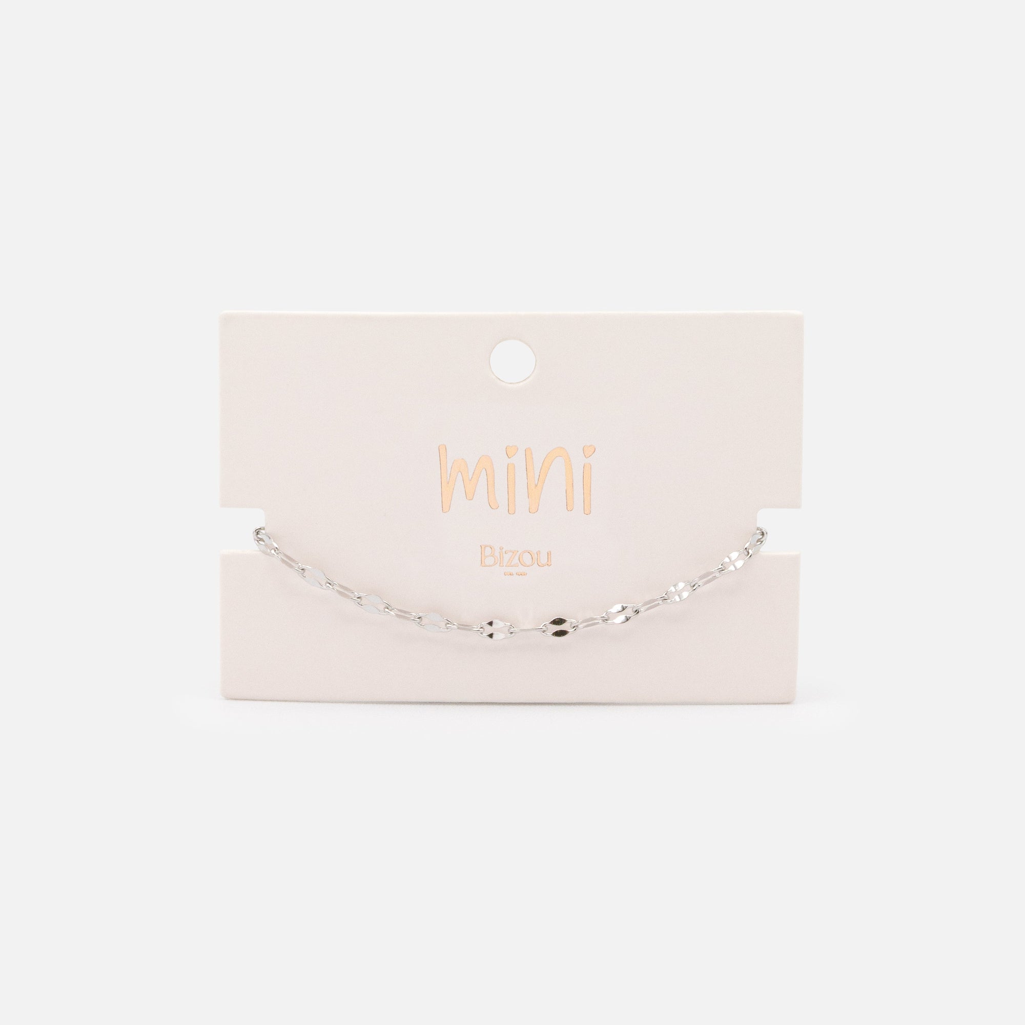 Mini bracelet argenté à mailles diamant en acier inoxydable