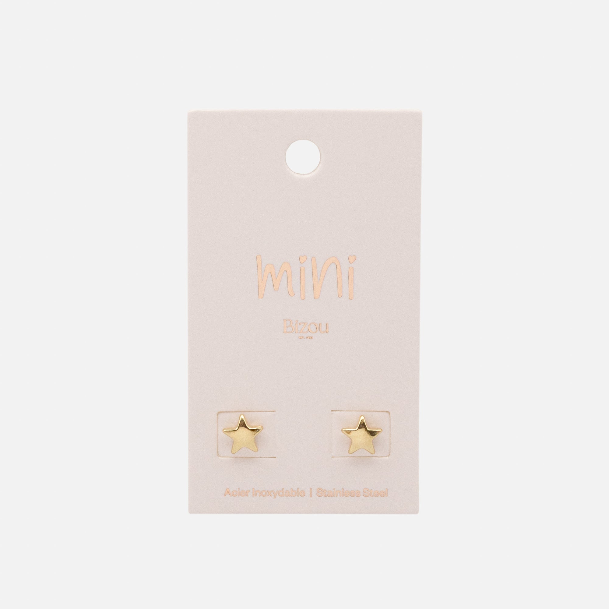Mini gold star earrings in stainless steel