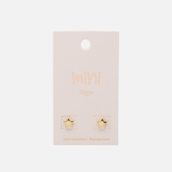 Load image into Gallery viewer, Mini gold star earrings in stainless steel
