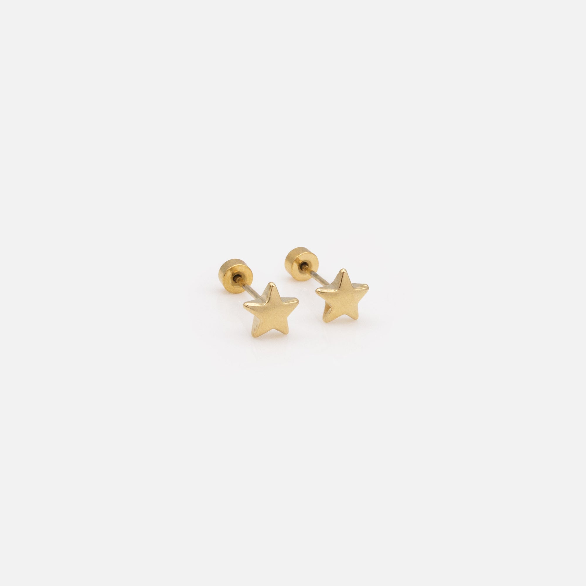 Mini gold star earrings in stainless steel