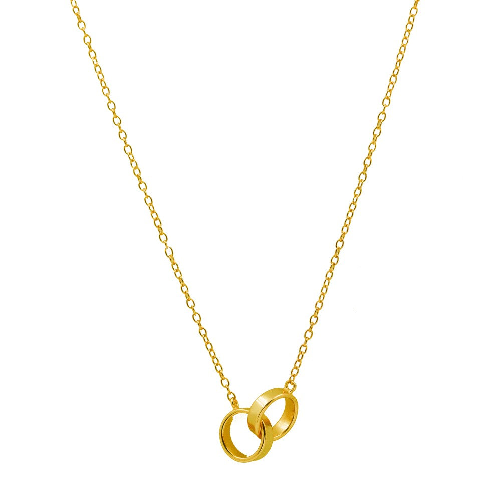 Collier en vermeil or à anneaux entrelacés
