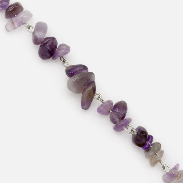 Load image into Gallery viewer, Silver bracelet with purple stones
