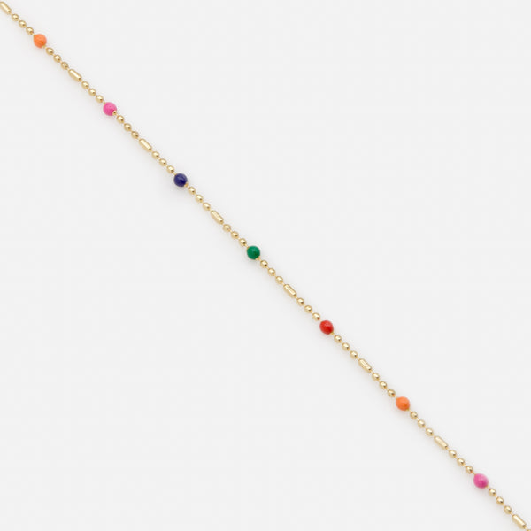 Load image into Gallery viewer, Delicate golden bracelet with colored beads
