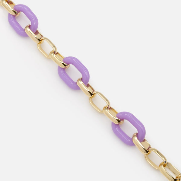 Load image into Gallery viewer, Large gold and lilac mesh bracelet
