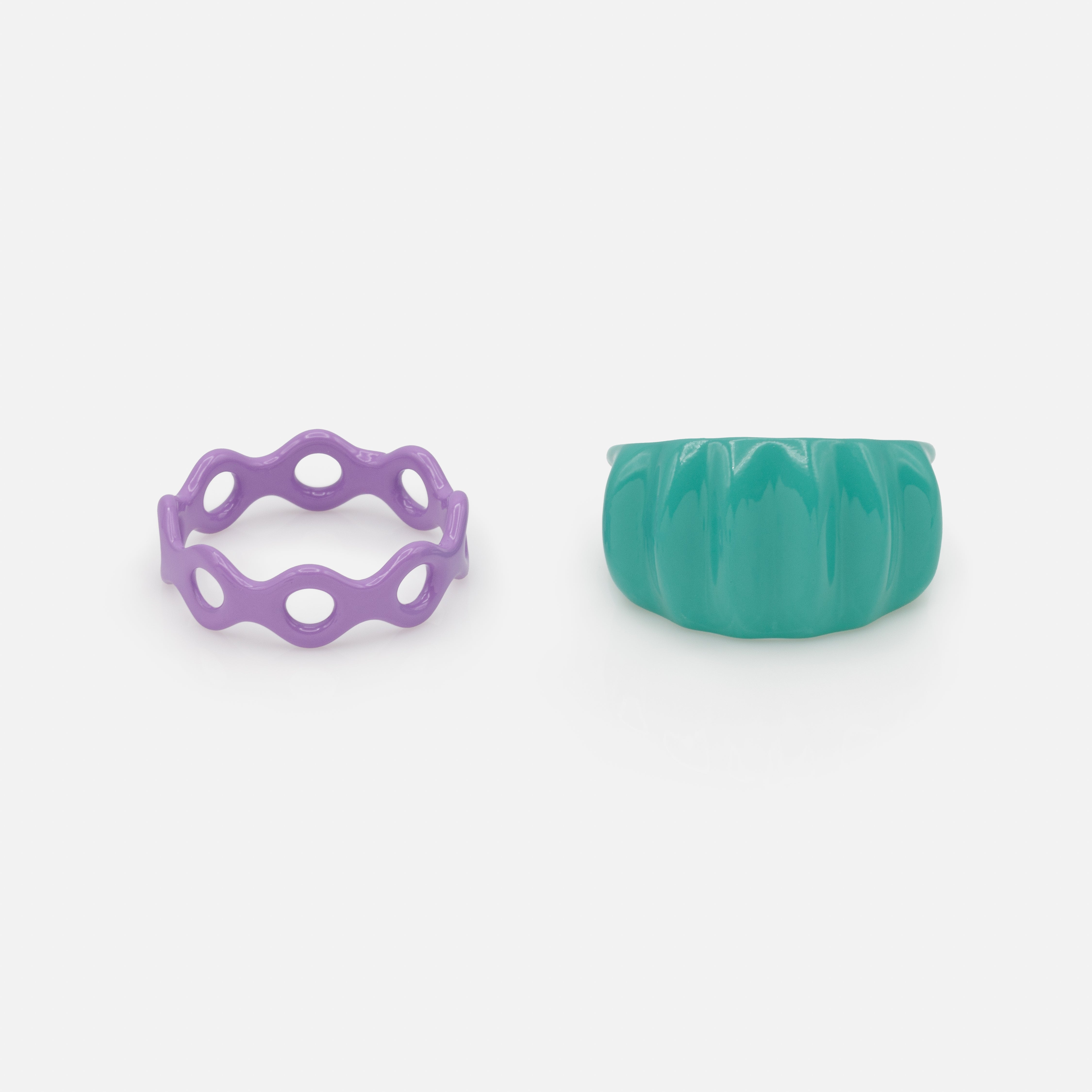 Duo of turquoise and lilac rings – Bizou