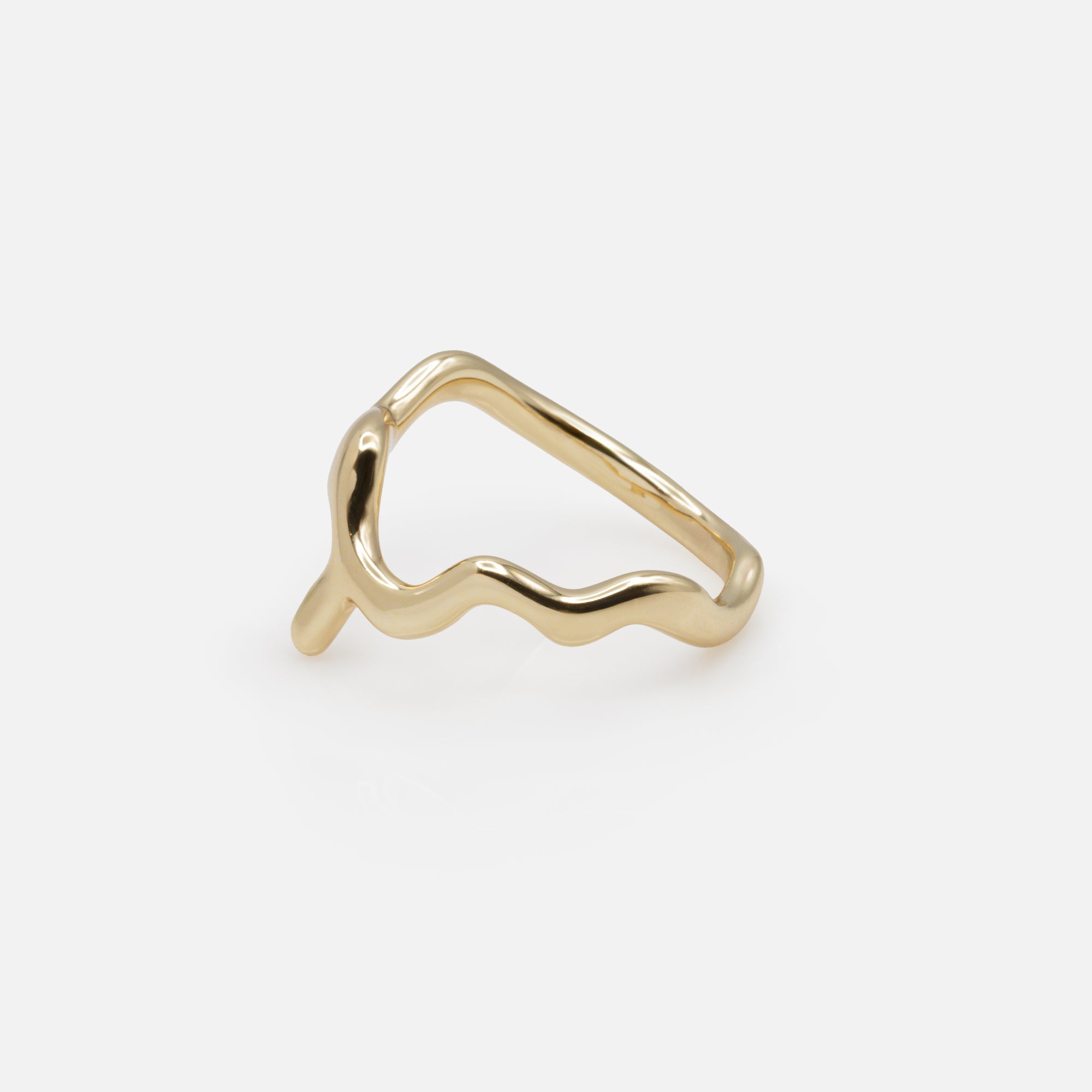 Duo of golden rings with irregular curves and delicate patterns