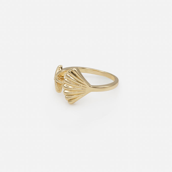 Bague dorée beautés océaniques