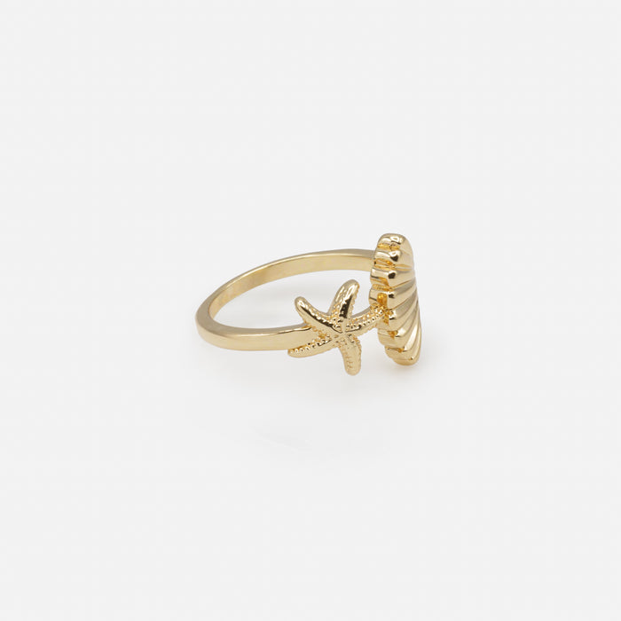 Bague dorée beautés océaniques