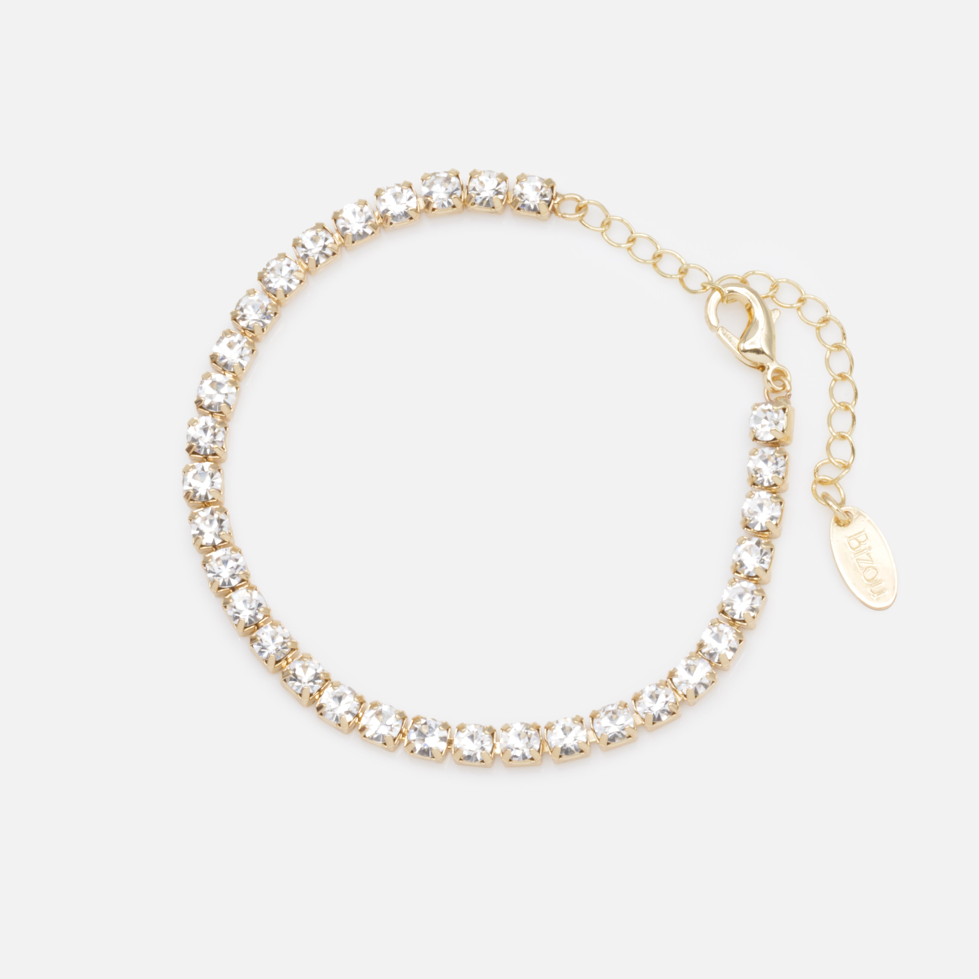 Bracelet doré rivière de zircons cubiques
