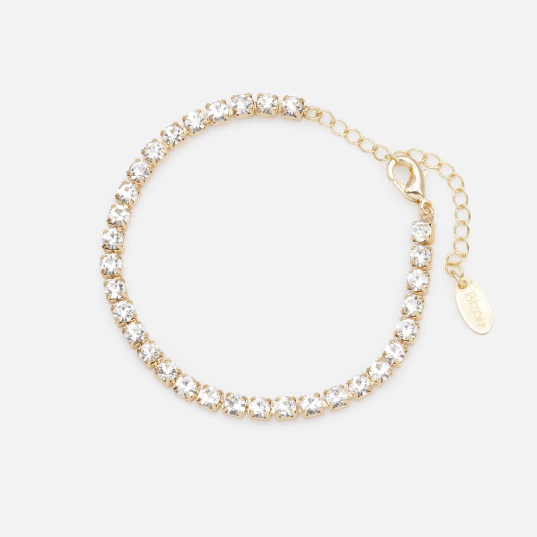 Bracelet doré rivière de zircons cubiques