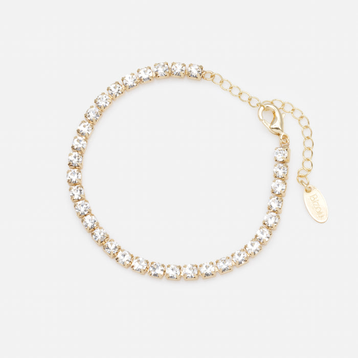 Bracelet doré rivière de zircons cubiques