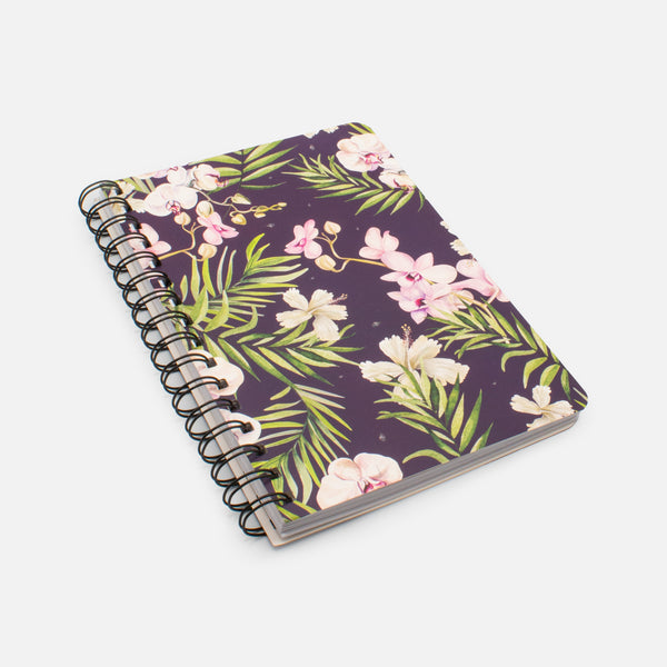 Load image into Gallery viewer, Purple notebook with flowers
