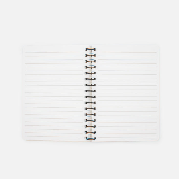 Cahier de notes mauve avec fleurs