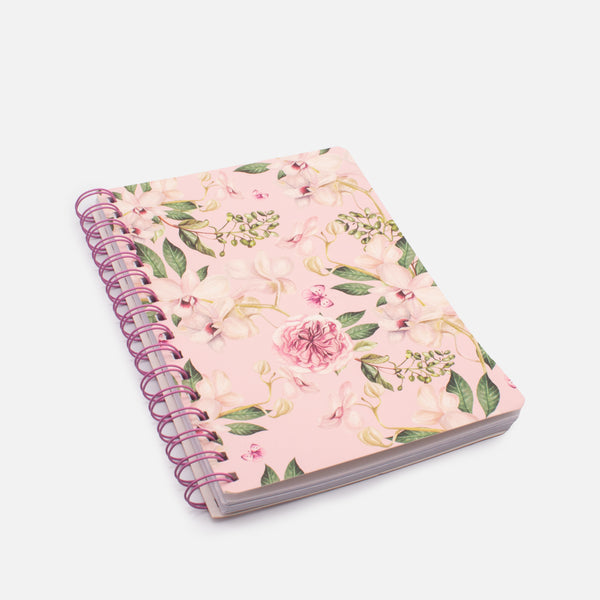 Load image into Gallery viewer, Small pink notebook with flowers
