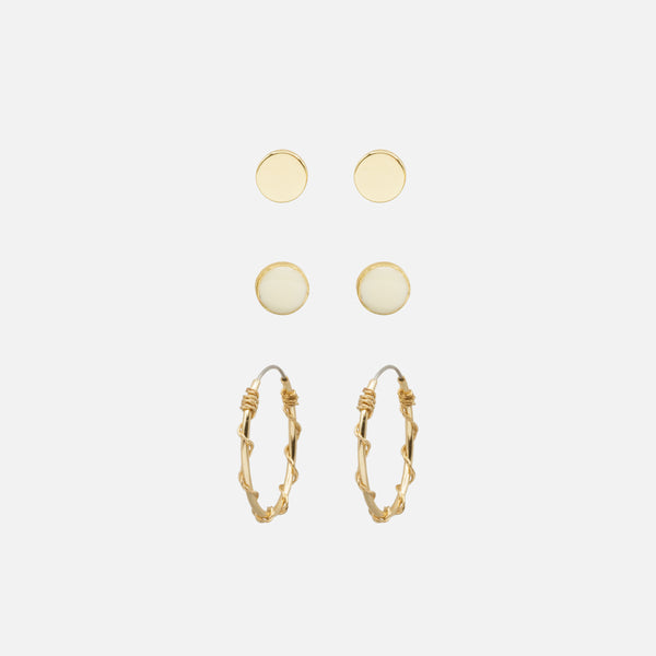 Load image into Gallery viewer, Set of fixed earrings and twisted hoops
