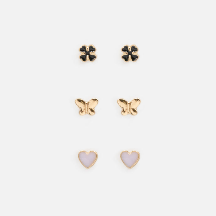 Ensemble de 3 paires de boucles d'oreilles fixes
