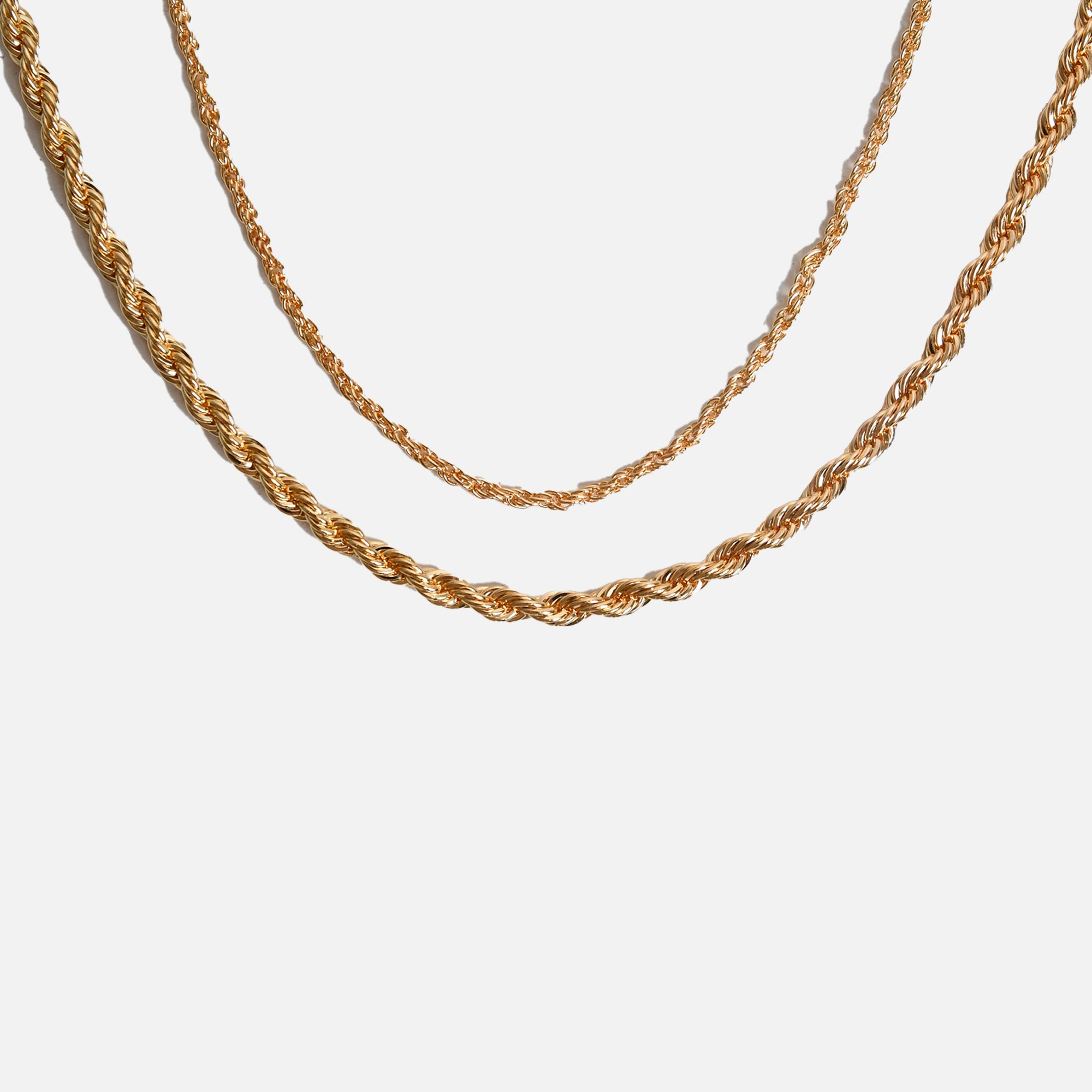 Duo of twisted golden chains