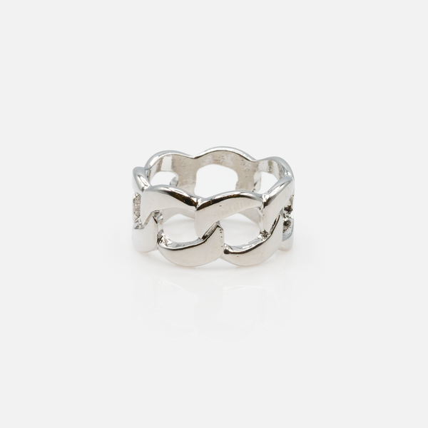 Load image into Gallery viewer, Duo of silver chain desing rings
