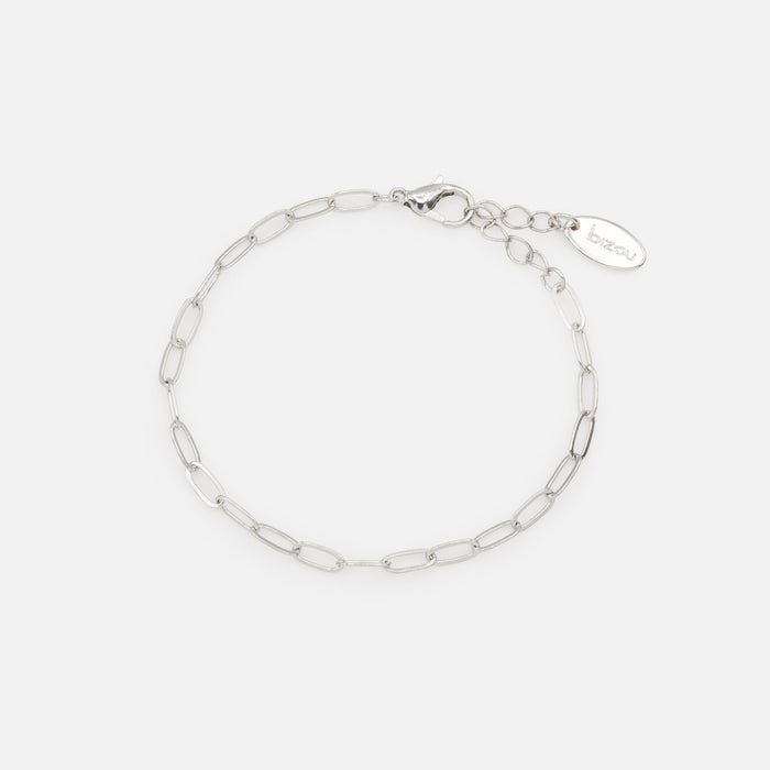 Set of three silver bracelets with delicate links