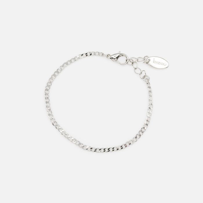 Set of three silver bracelets with delicate links
