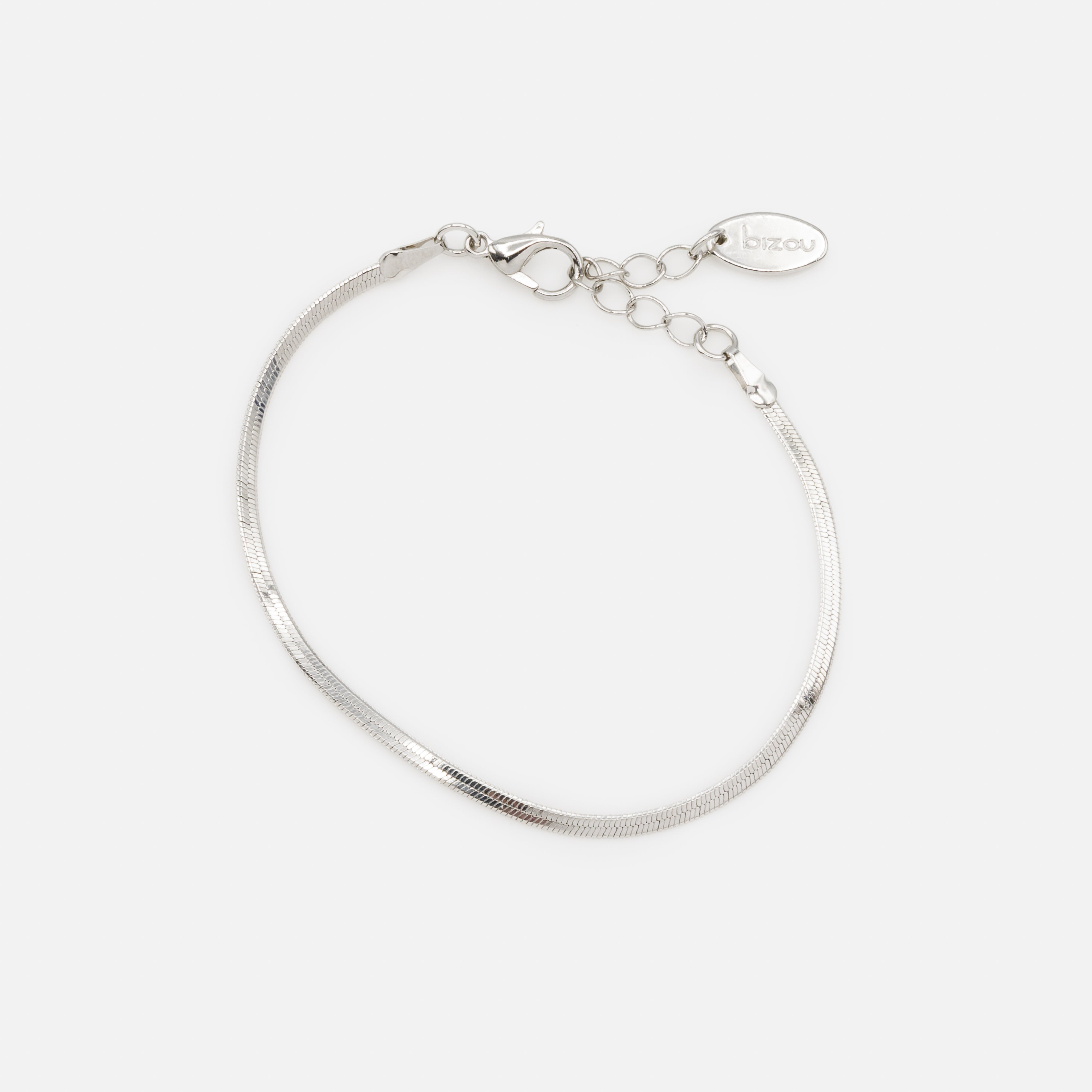 Set of three silver bracelets with delicate links