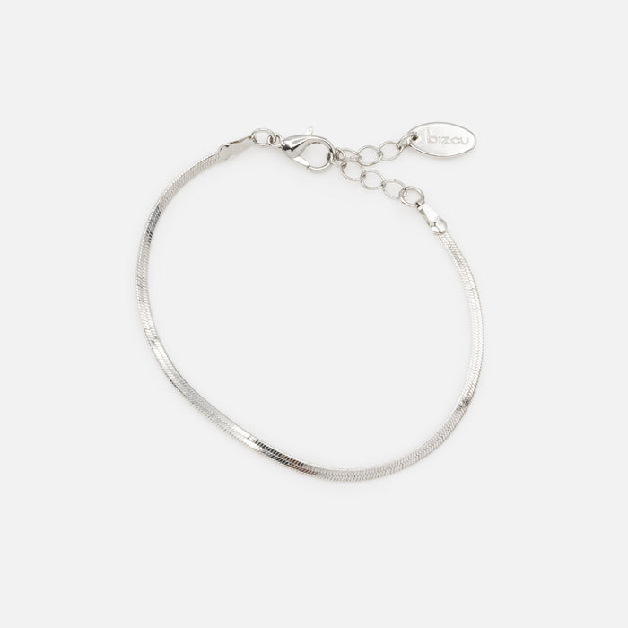 Set of three silver bracelets with delicate links